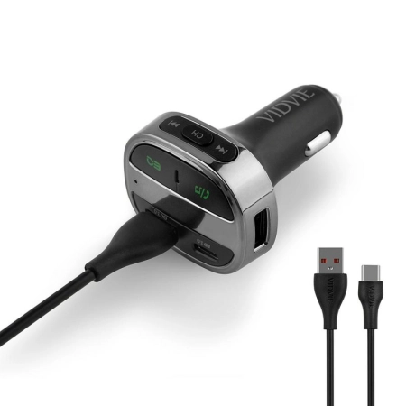 Transmiter FM BT 1xUSB + USB-C 48W VIDVIE FM02 czarny